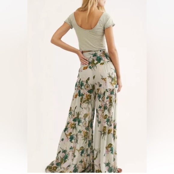 Free people Aloha wide leg tie waist Pants , sz XXS - Picture 3 of 9